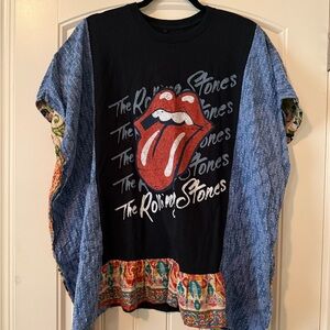 Upcycled rolling stones graphic tee